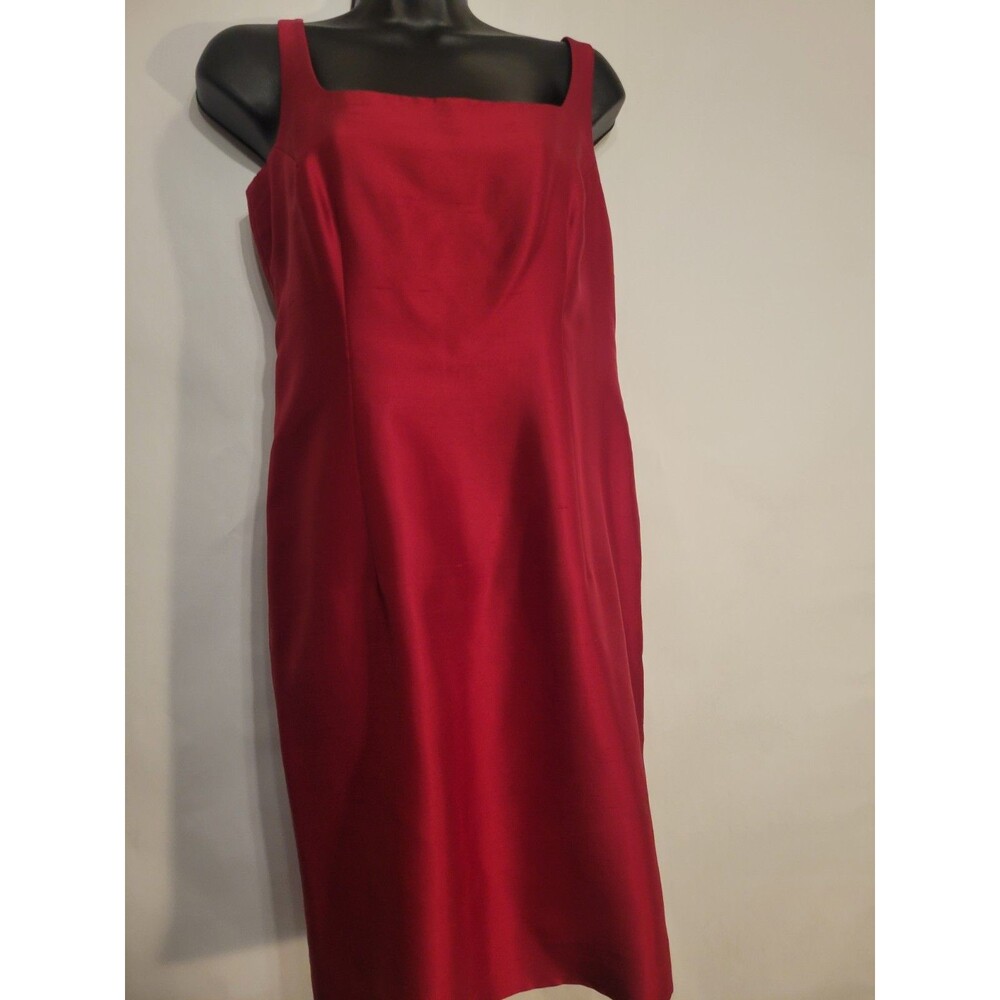 Vintage Dana Buchman Silk Red Sleeveless Dress Women's Size 4 Lined